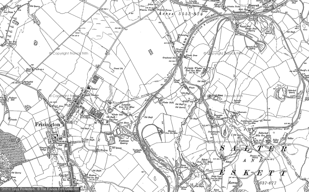 Old Map of Historic Map covering Winder Brow in 1898