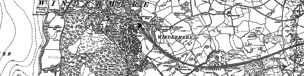 Old map of Windermere in 1911