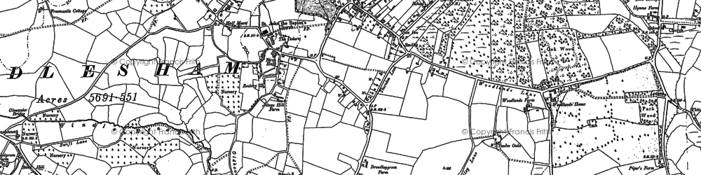 Old map of Brick Hill in 1912