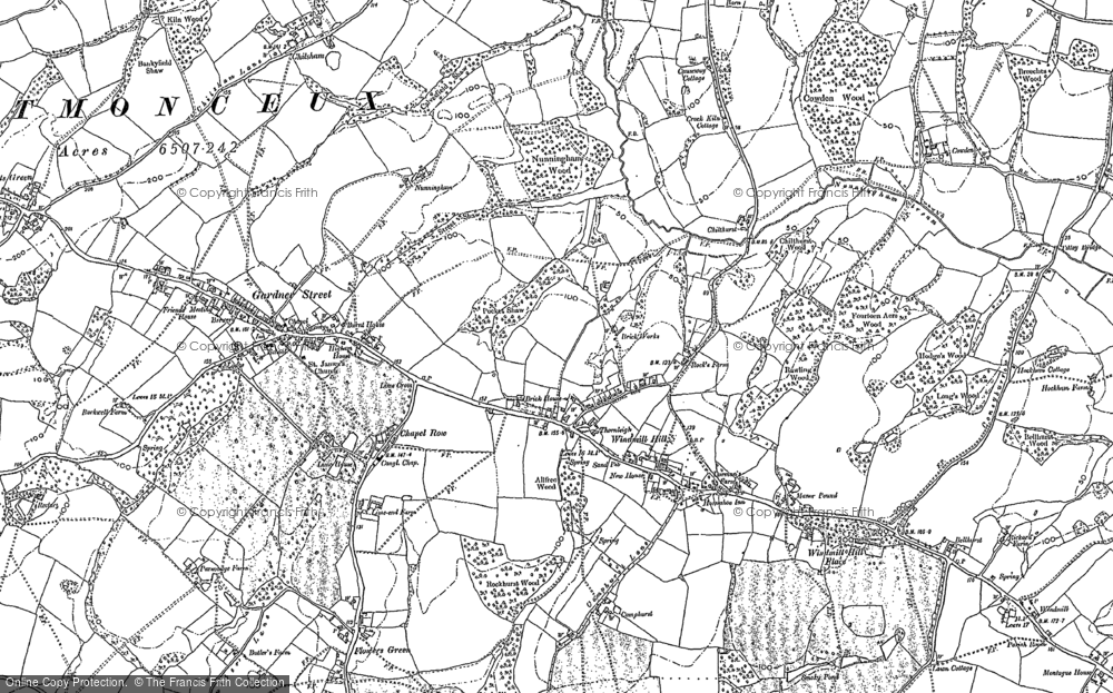 Old Map of Windmill Hill, 1897 - 1898 in 1897