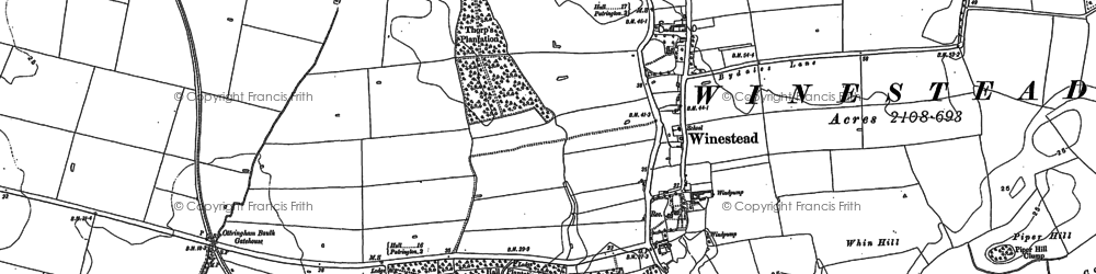 Old map of Winestead Hall (sch) in 1908