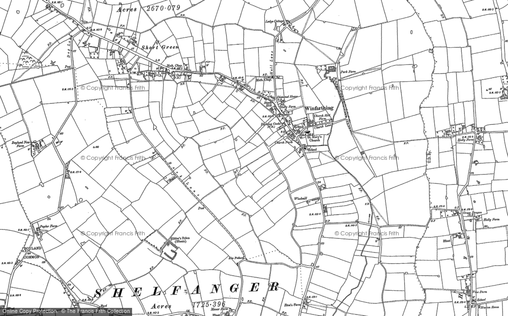 Old Map of Winfarthing, 1883 in 1883