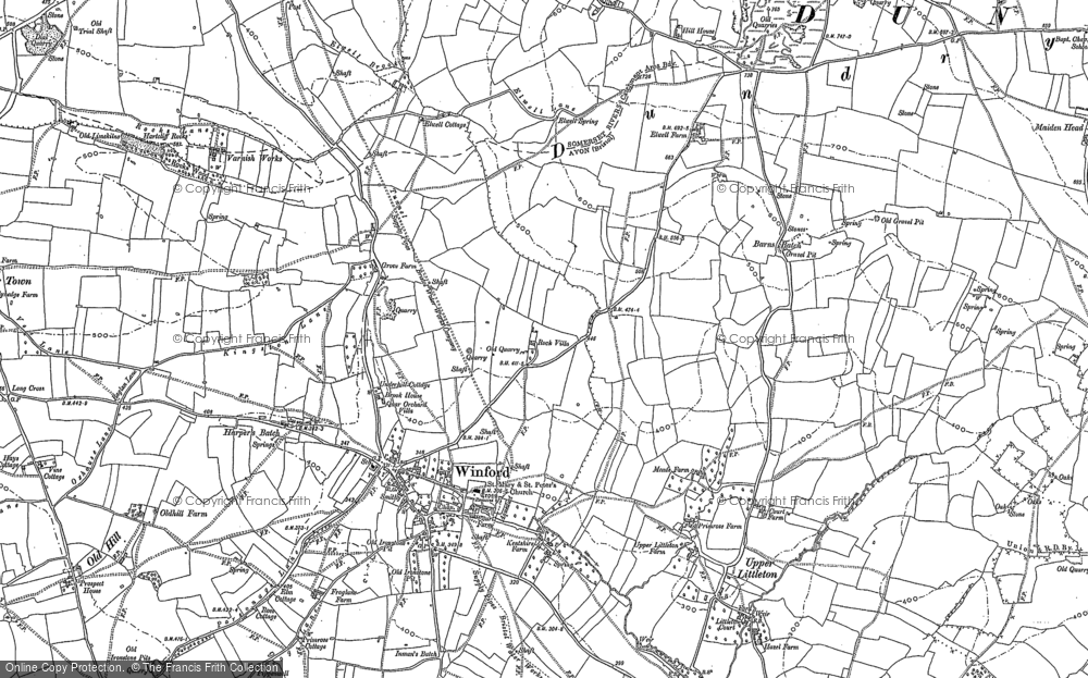 Old Map of Winford, 1883 in 1883
