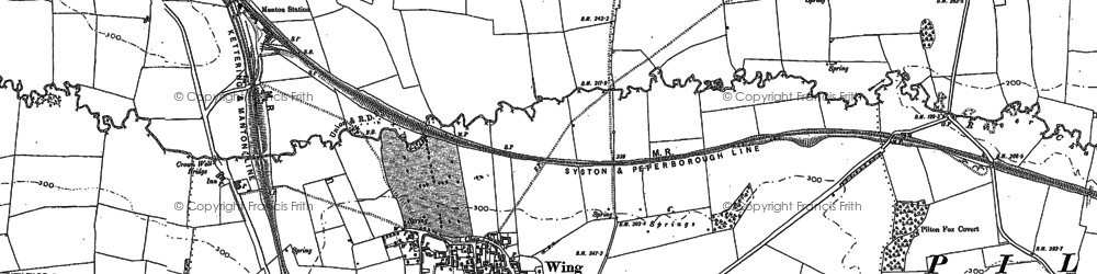 Old map of Wing Grange in 1884