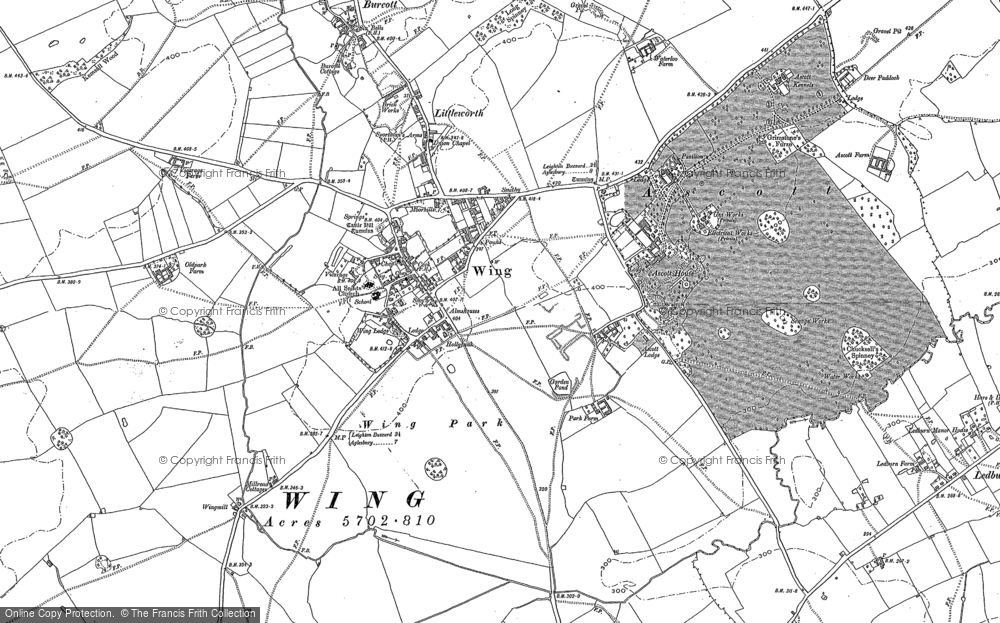 Old Map of Historic Map covering Ascott Ho in 1923
