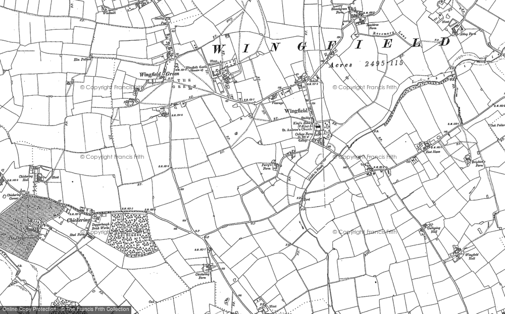 Old Map of Wingfield, 1903 in 1903