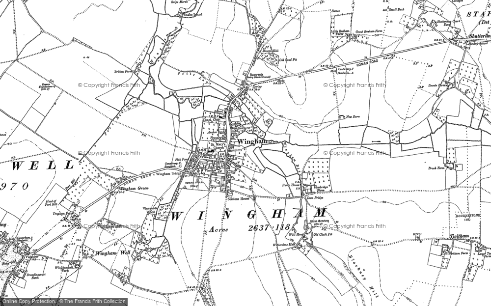 Old Map of Wingham, 1896 in 1896