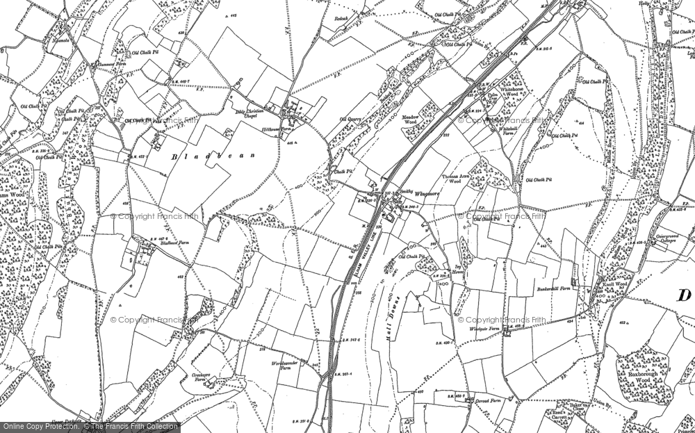 Old Map of Wingmore, 1896 in 1896
