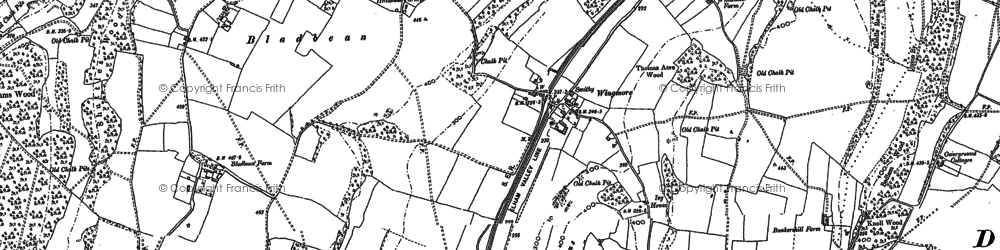 Old map of Wingmore in 1896