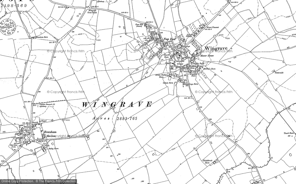 Old Map of Wingrave, 1898 - 1923 in 1898