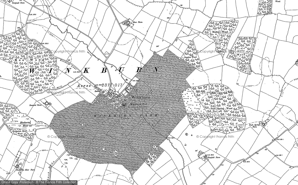 Old Map of Winkburn, 1884 in 1884