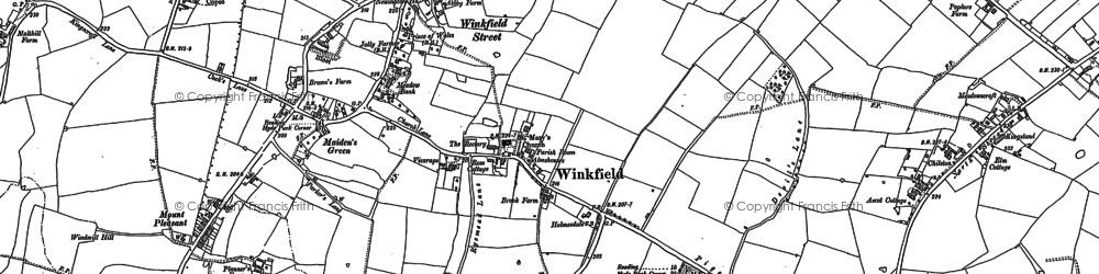 Old map of Winkfield Place in 1898