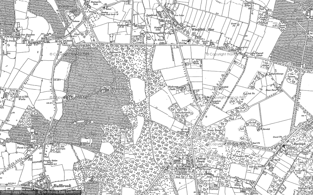 Old Map of Winkfield Row, 1898 in 1898