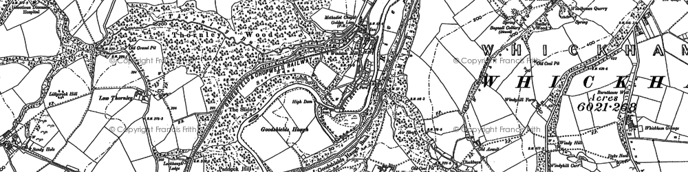 Old map of Winlaton Mill in 1895