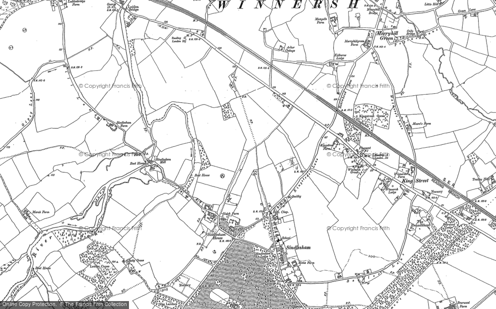 Old Map of Winnersh, 1898 in 1898
