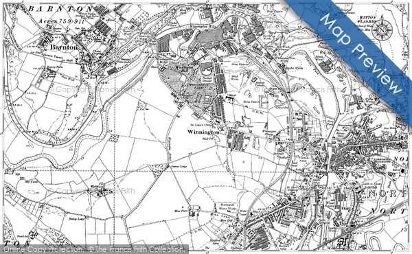 Old Map of Historic Map covering Barnton Cut in 1897