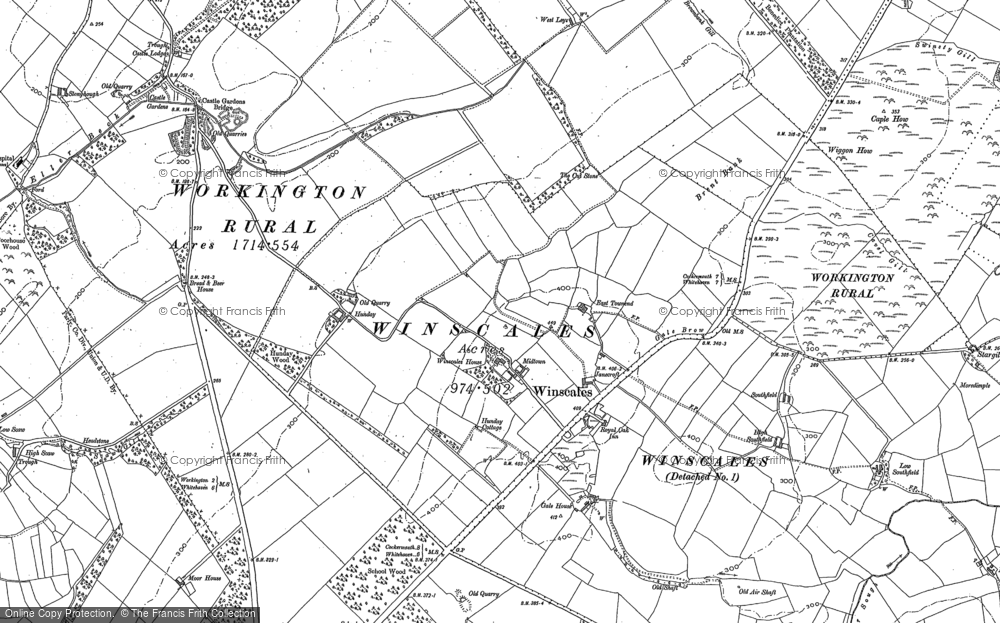 Old Map of Historic Map covering Wythemoor Ho in 1898