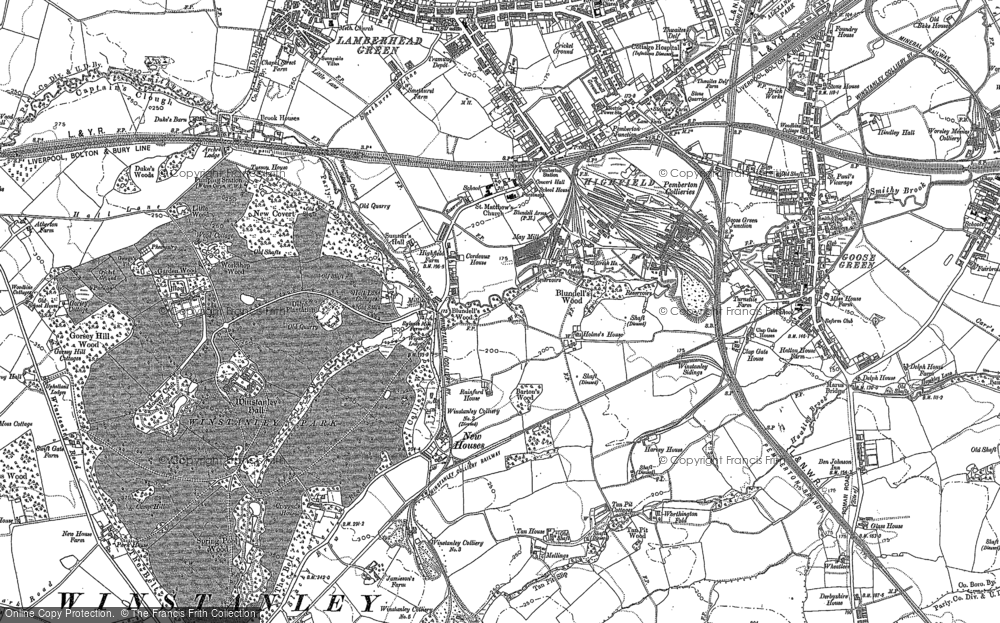 Old Map of Historic Map covering Highfield in 1892
