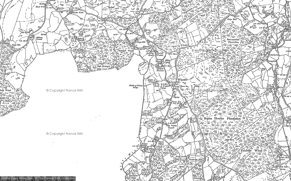 Old Map of Historic Map covering Birket Houses in 1912