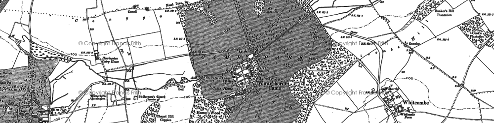 Old map of Winterborne Came in 1886