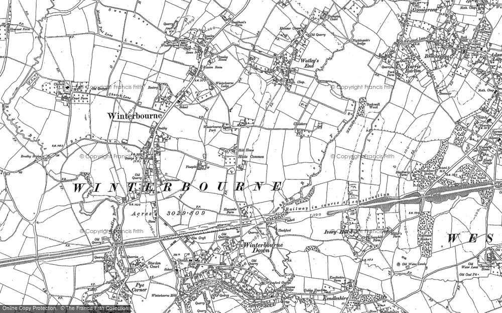 Old Map of Winterbourne, 1880 - 1881 in 1880