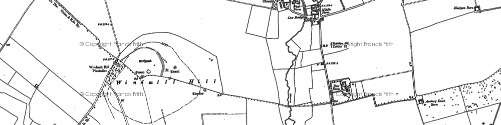 Old map of Winterbourne Monkton in 1899