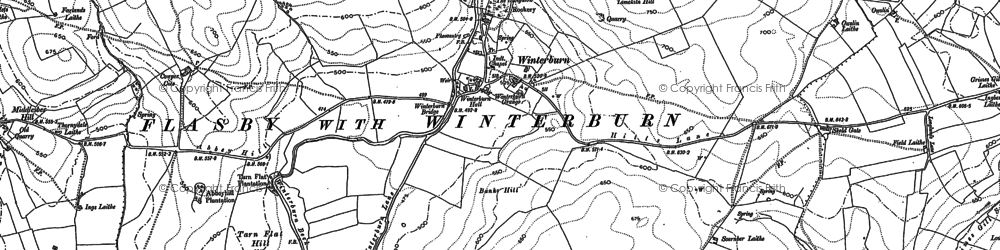 Old map of Yorkshire Dales Cycle Way in 1907