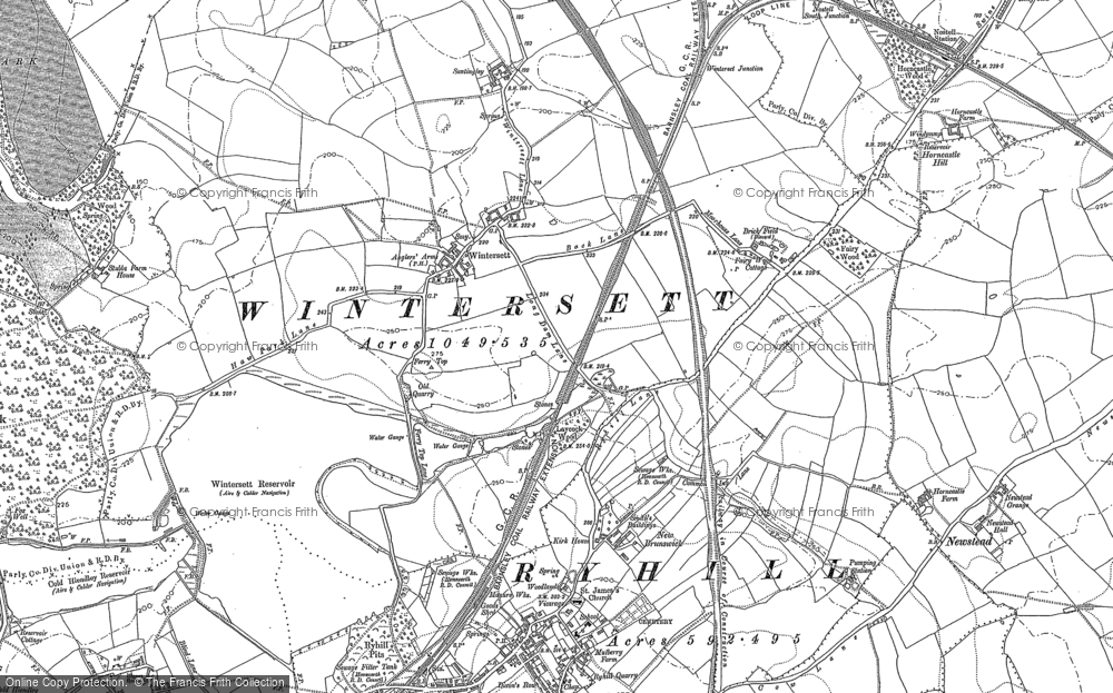 Old Map of Historic Map covering Anglers Country Park in 1890