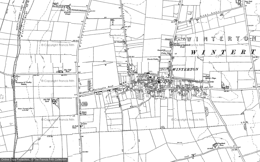 Old Map of Historic Map covering Winterton Ings in 1885