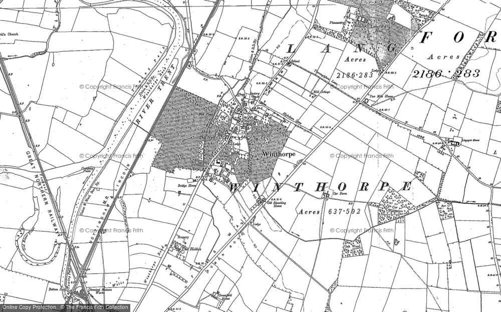 Old Map of Winthorpe, 1884 - 1899 in 1884