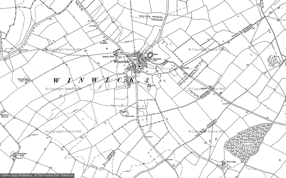 Old Map of Winwick, 1887 - 1900 in 1887