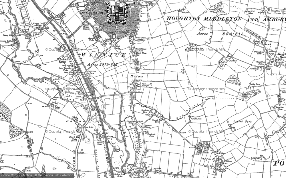 Old Map of Winwick Quay, 1891 - 1906 in 1891