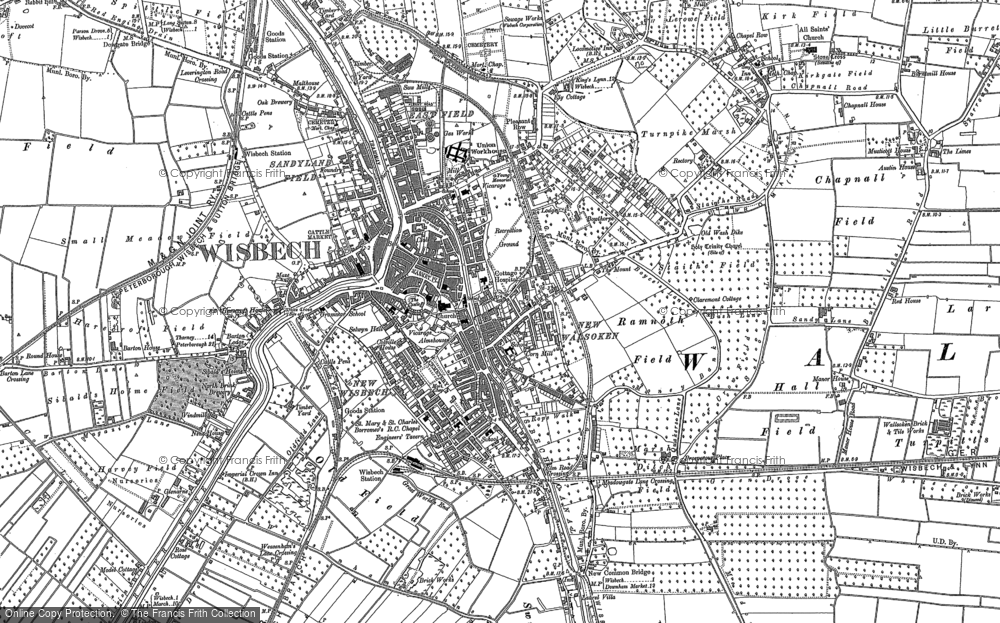 Old Map of Wisbech, 1900 - 1901 in 1900