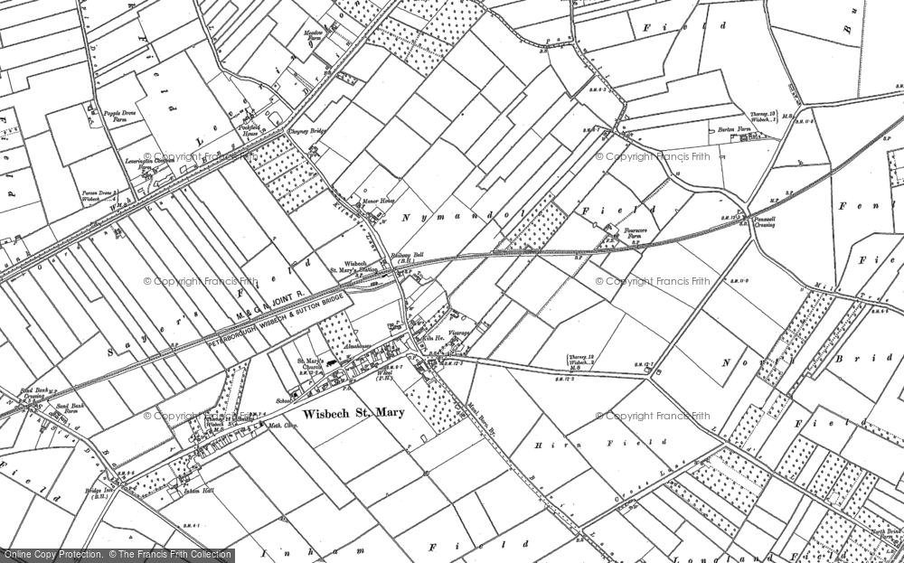 Old Map of Wisbech St Mary, 1886 - 1900 in 1886