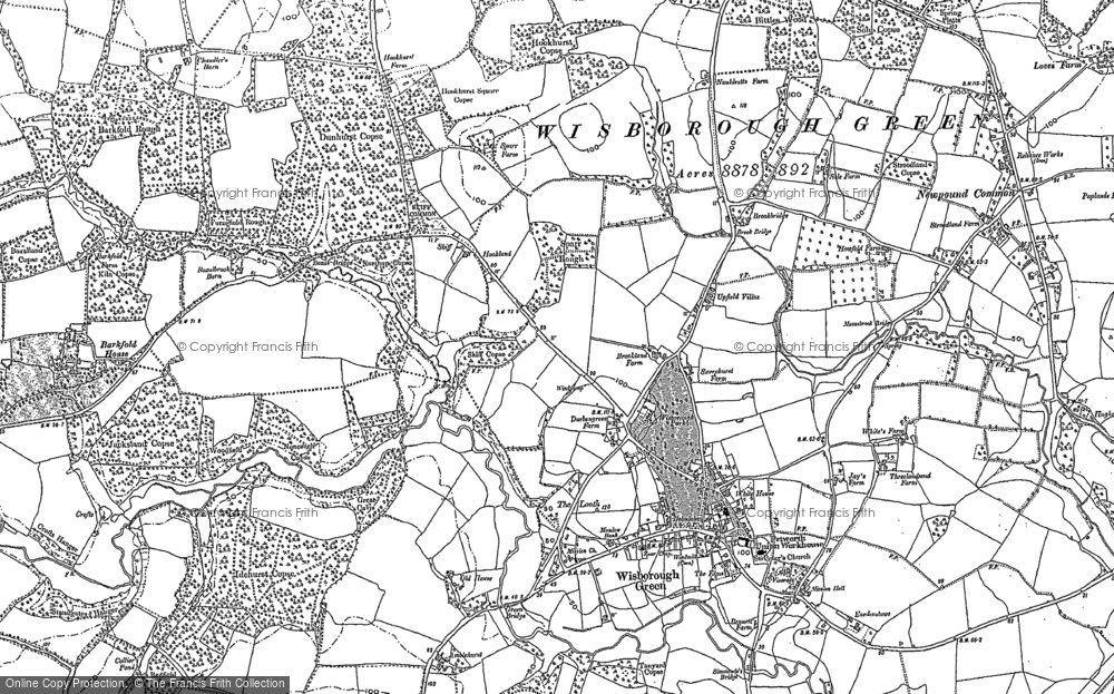 Old Map of Historic Map covering Newpound Common in 1895