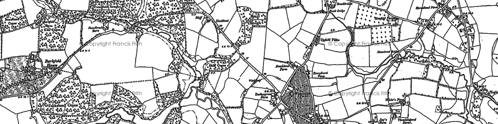 Old map of Newpound Common in 1895