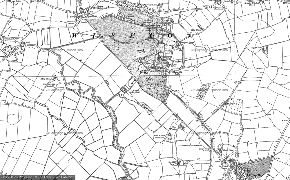 Old Map of Wiseton, 1885 - 1898 in 1885