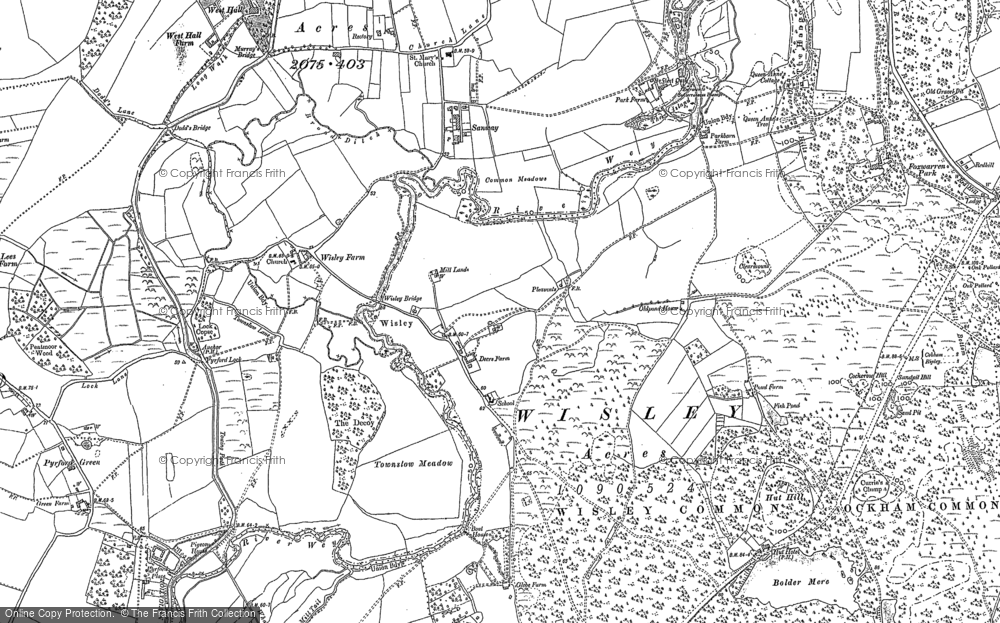 Old Map of Historic Map covering Bolder Mere in 1895