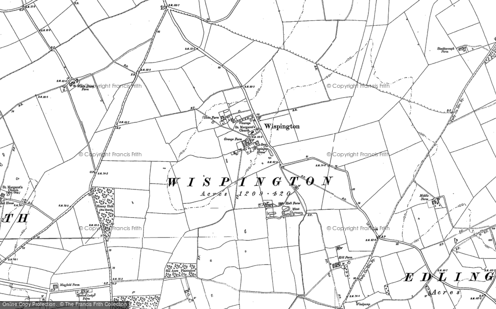 Old Map of Wispington, 1886 - 1887 in 1886