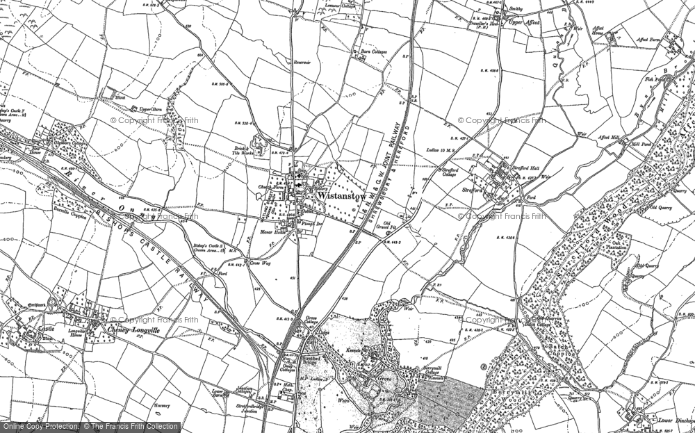 Old Map of Wistanstow, 1883 in 1883