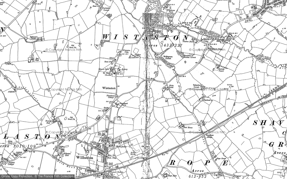 Old Map of Historic Map covering Wistaston Green in 1897