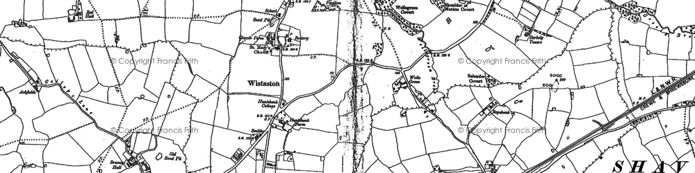 Old map of Wistaston in 1897