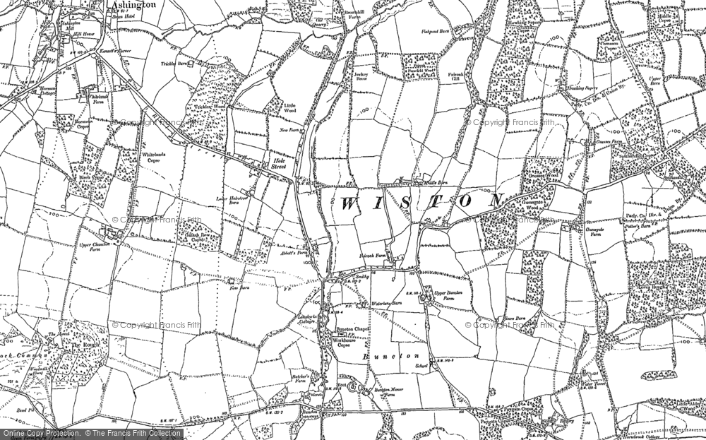 Old Map of Historic Map covering Hole Street in 1895