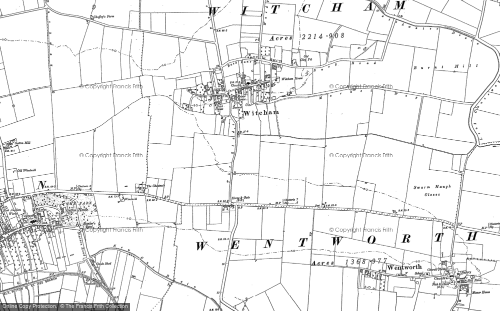 Old Map of Historic Map covering Beesons, The in 1886