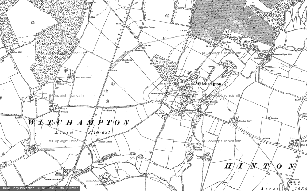 Old Map of Historic Map covering Hemsworth in 1887
