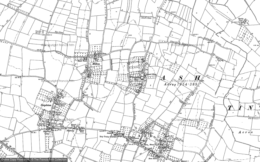 Old Map of Historic Map covering Bearley Brook in 1885