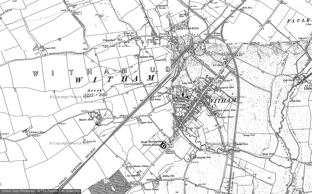 Old Map of Historic Map covering Chipping Hill in 1895