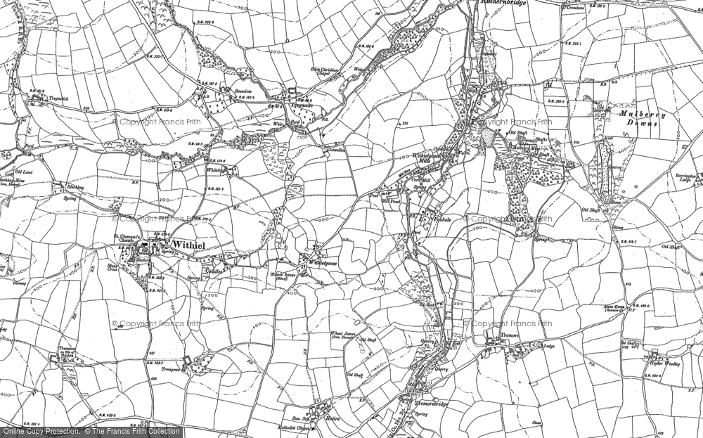 Old Map of Historic Map covering Withielgoose in 1880