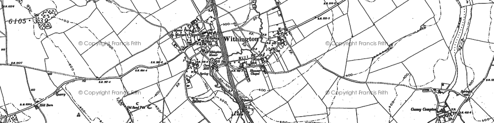 Old map of Cassey Compton in 1883