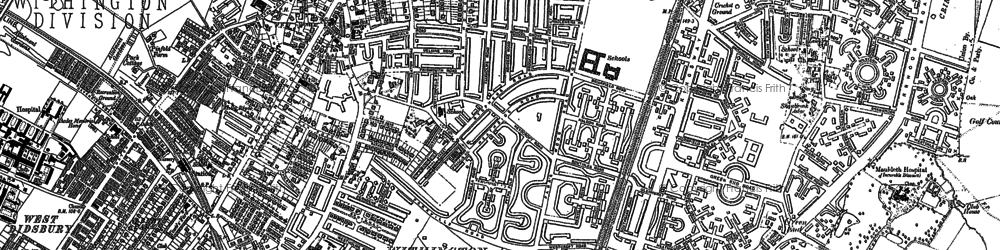 Old map of Withington in 1905
